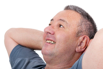 Obraz premium Man leans back