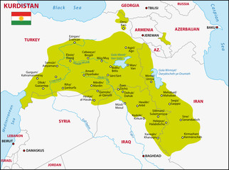 Obraz premium Kurdistan map
