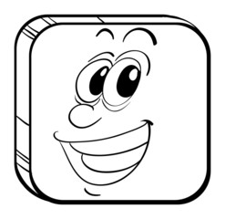 A cube with a face of a man