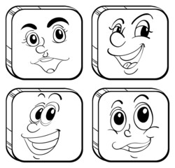 Four different kinds of square faces