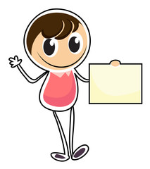 A sketch of a person holding an empty signage