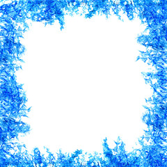 Fototapeta na wymiar large blue flame isolated on white