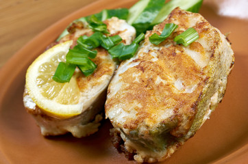 grilled t-bone codfish  steak