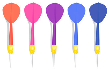 Five colorful darts