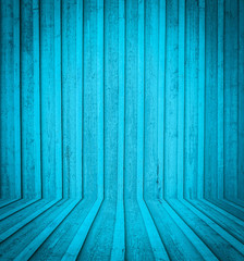 Blue wooden room interior