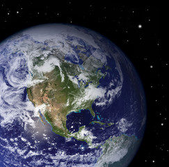 Clouds atmosphere from space with view on America -  Elements of