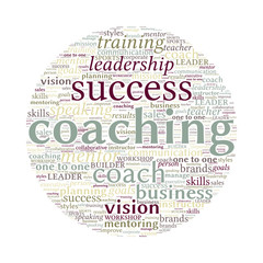 Coaching Concept Vector Word Cloud on white background