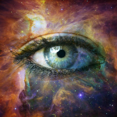 Human eye looking in Universe - Elements of this image furnished - 50885176