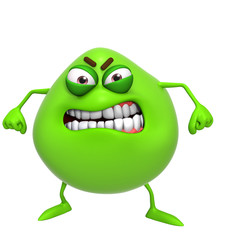 3d cartoon cute green monster