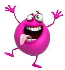 Poster 3d cartoon cute pink monster © Albert Ziganshin