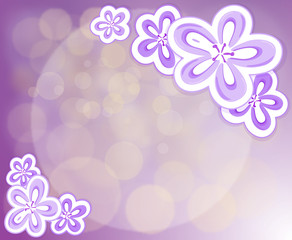 Obraz na płótnie Canvas A lavender stationery with flowers