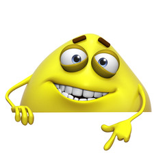 3d cartoon cute yellow monster