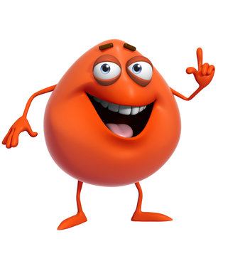 3d cartoon cute red monster
