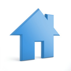 Fototapeta premium 3d blue home icon