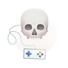 skull with a gamepad