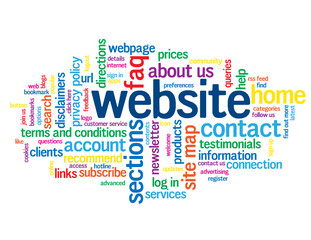 "WEBSITE" Tag Cloud (categories sections contact us faq home)