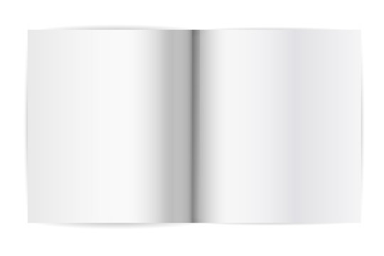 blank open notebook on the white background