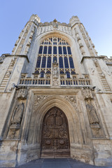 Fototapeta na wymiar Exterior of west entrance to Bath Abbey, UK