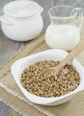 Buckwheat porridge and milk