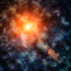 illustration of space with multiple stars