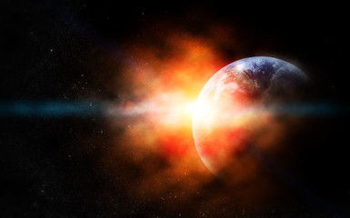 realistic planet earth in space