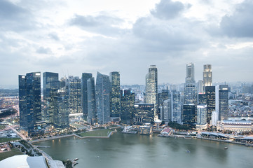Fototapeta na wymiar Singapur z góry