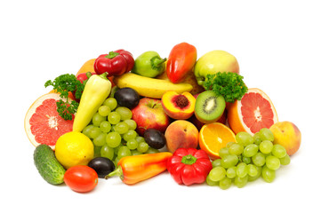 Naklejka na ściany i meble owoce i warzywa samodzielnie na białym tle