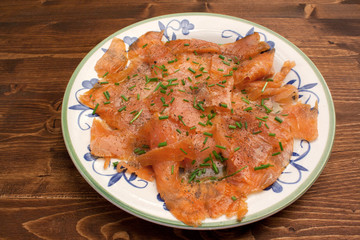 Carpaccio di salmone affumicato