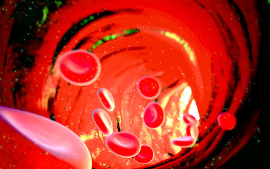 illustration of red blood cells , white blood cells, cancer cell