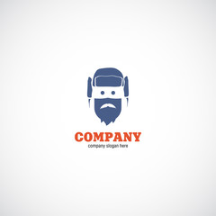 Man in hat ushanka business company logo