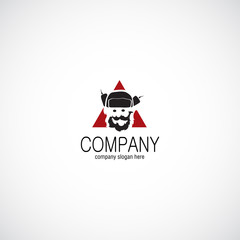 Man in hat ushanka business company logo