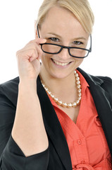 Junge Geschäftsfrau mit Brille