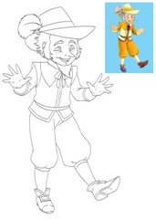 The page with exercises for kids - coloring book