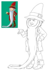 The page with exercises for kids - coloring book