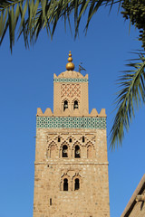 Obraz premium Koutoubia Mosque, most famous symbol of Marrakesh city, Morocco.