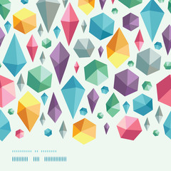 Vector hanging geometric shapes horizontal border on colorful
