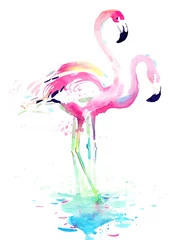 Abwaschbare Fototapete Gemälde Flamingo