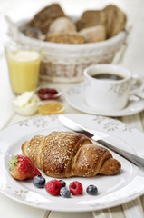Breakfast with Croissant and Coffee