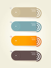 Obraz premium Four colored paper circles with place for your own text.