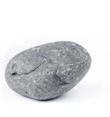 One rock on white