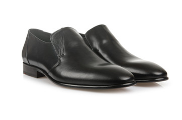 Fashion concept with male shoes on white