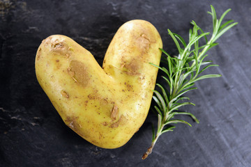 Potato love, heart shaped