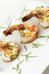 Chili and garlic marinated and fried prawn