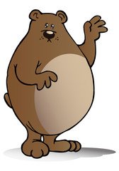 funny happy bear waving