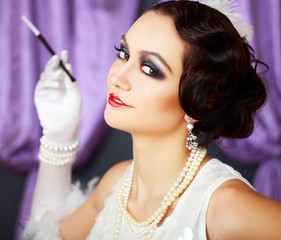 retro flapper style woman