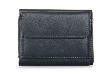 Leather wallet isolated on the white