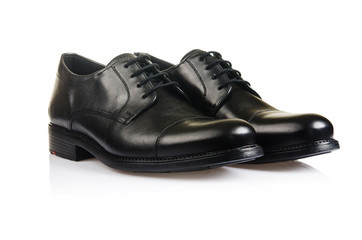 Fashion concept with male shoes on white