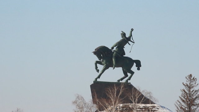 Monument to Salavat Yulaev in Ufa, Bashkortostan, Russia. 
