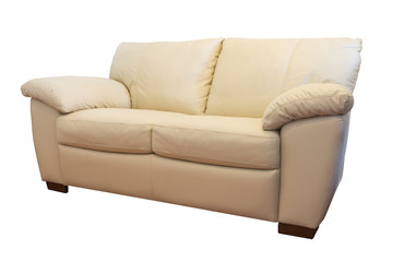 Leather sofa furniture on isolated background