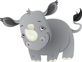 Cute cartoon baby rhino